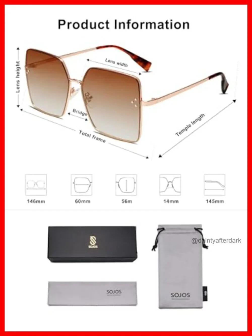 Trendy Square Sunglasses Women Oversized Designer Style UV Protection